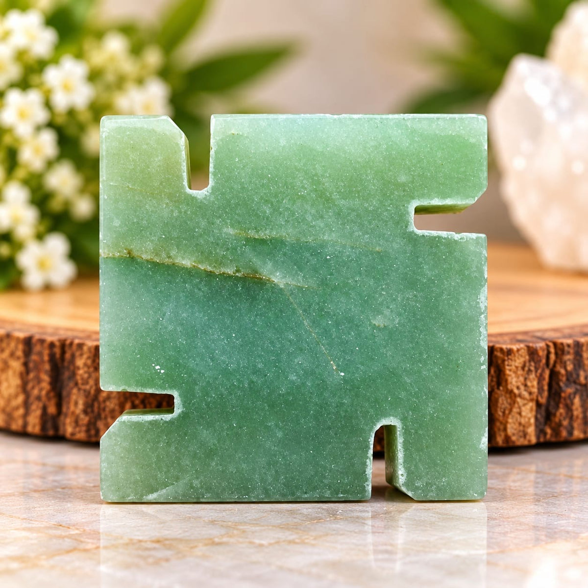 GREEN AVENTURINE SWASTIK