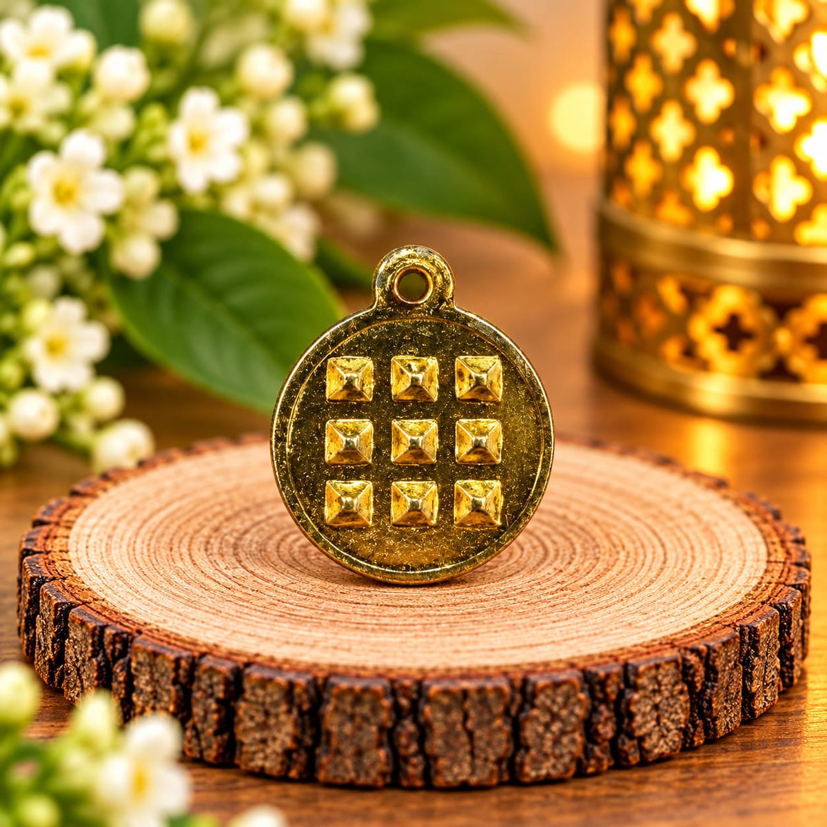 BRASS 9 PYRAMID PROSPERITY CHARM