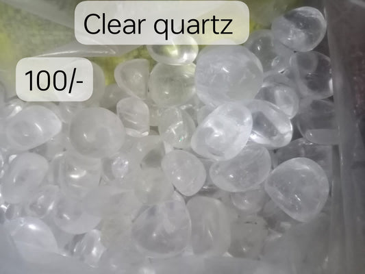 Clear quartz tumble