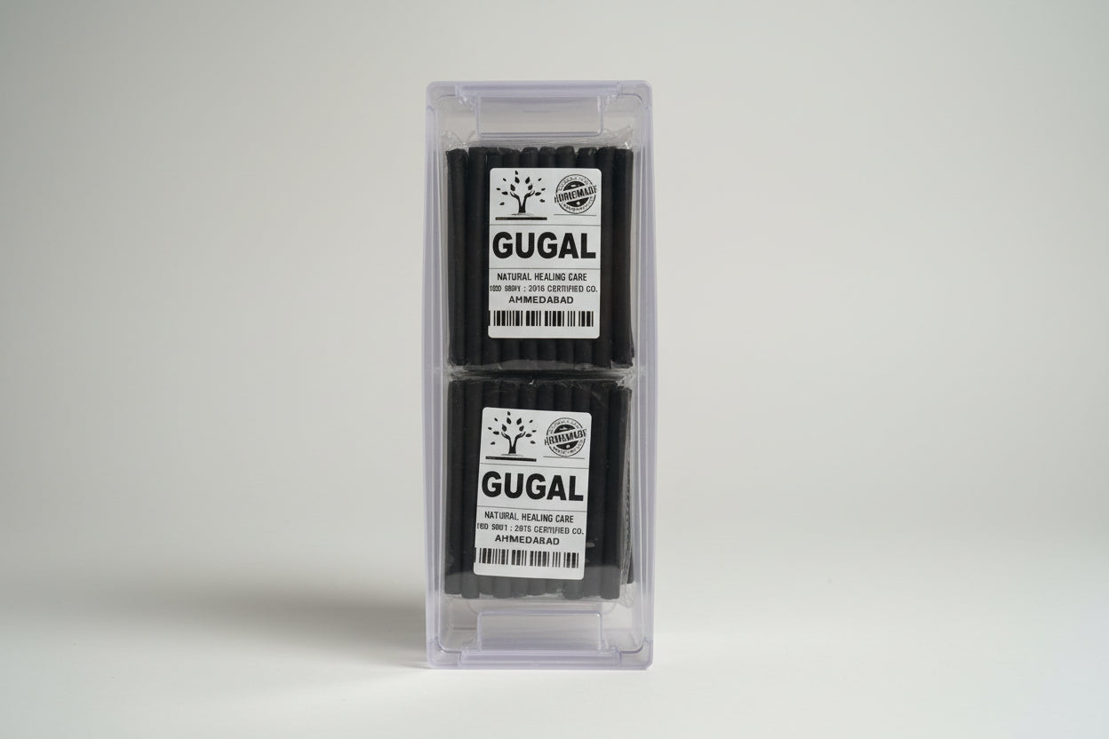 Packaging of Gugal Dhoop Stick with branding and product information visible.