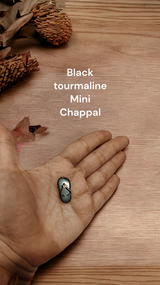 Black tourmaline mini chappal