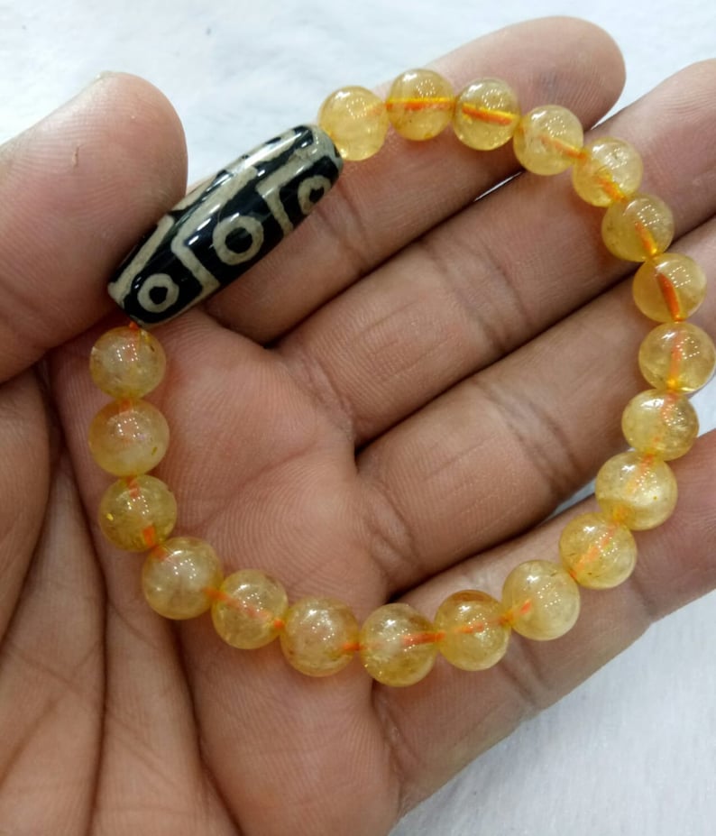 9 Dzi Beads with Citrine bracelet