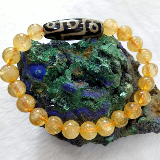 9 Dzi Beads with Citrine bracelet