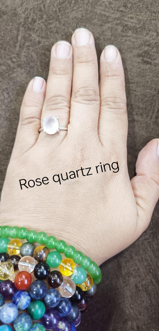 Rose quartz certified ring