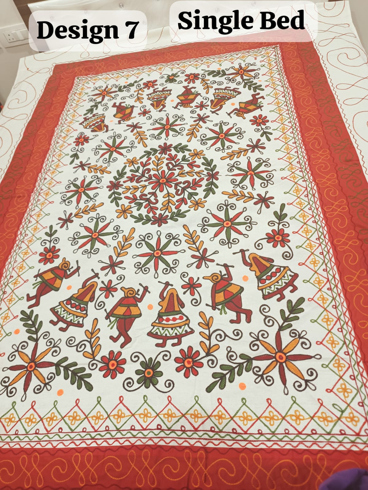 Rajwadi single bedsheet design no. 7