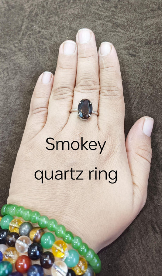 Smokey quartz certified ring