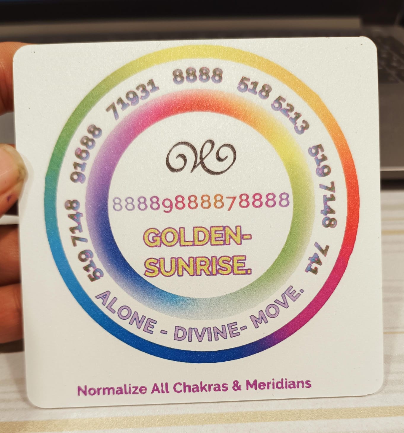 Normalise all 7 chakra and meridian energy circle acrylic coaster