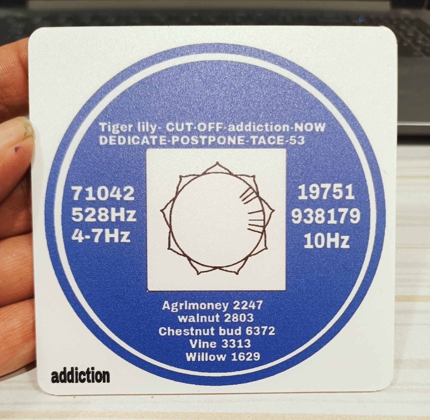Addiction Energy Circle Acrylic Coaster – Overcome Alcohol, Tobacco & Bad Habits