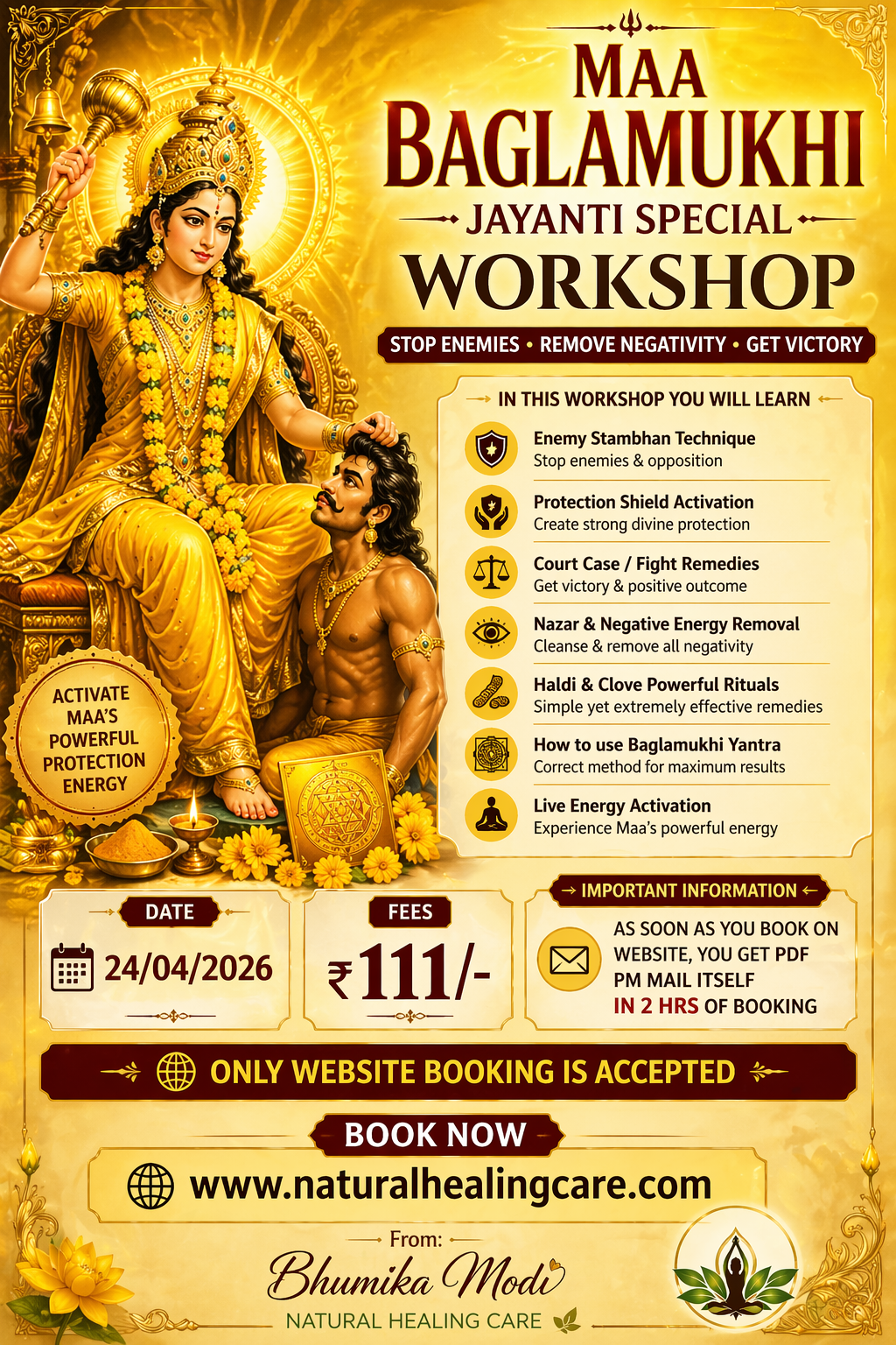 MAA BAGLAMUKHI JAYANTI SPECIAL WORKSHOP