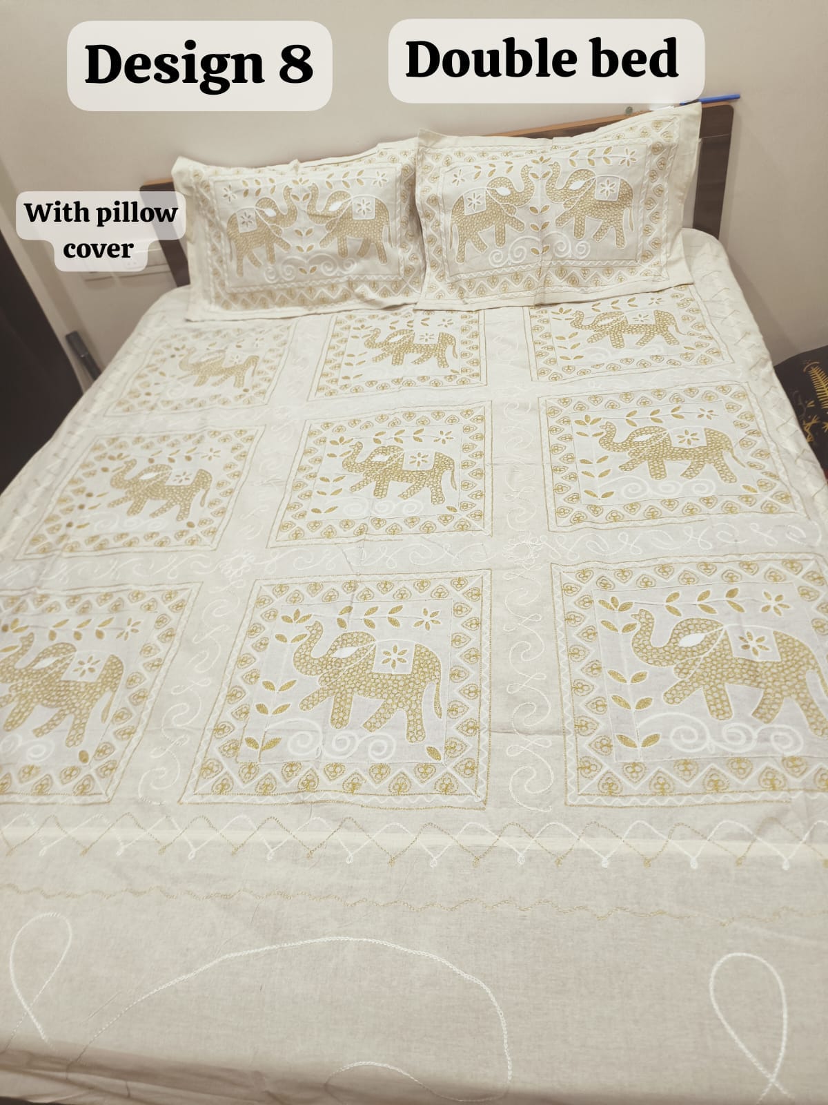 Rajwadi Double Bedsheet with Pillow covers design no. 8