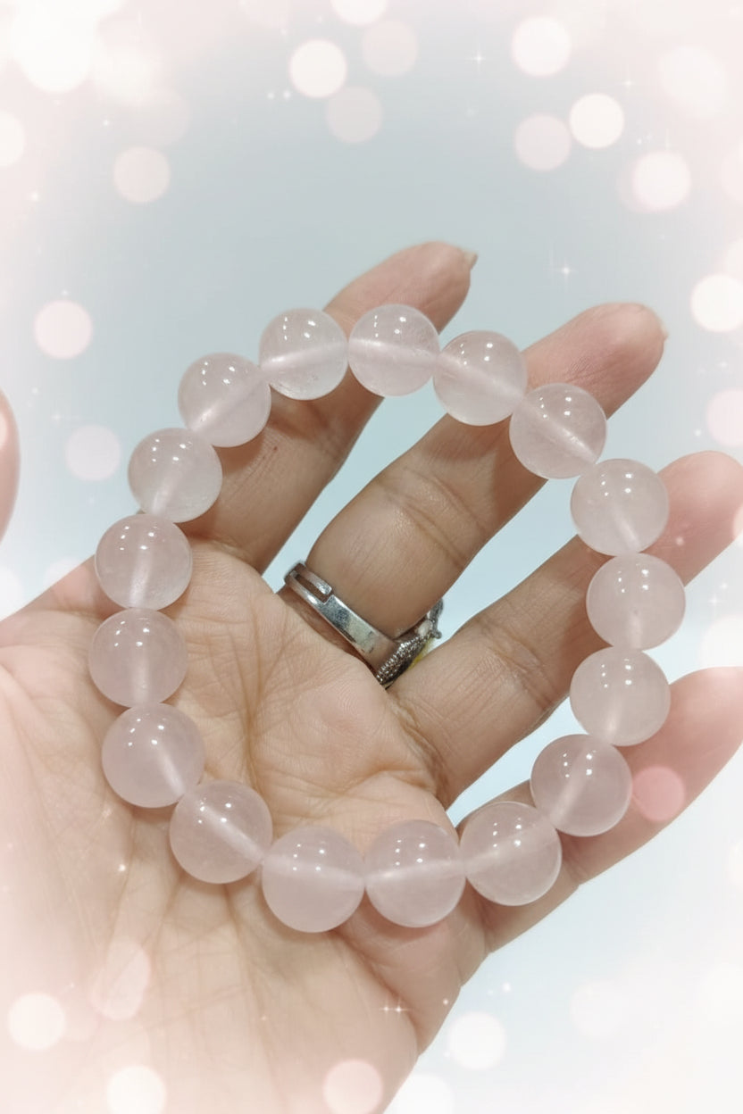Rose Quartz Bracelet – 12 MM Premium Quality
