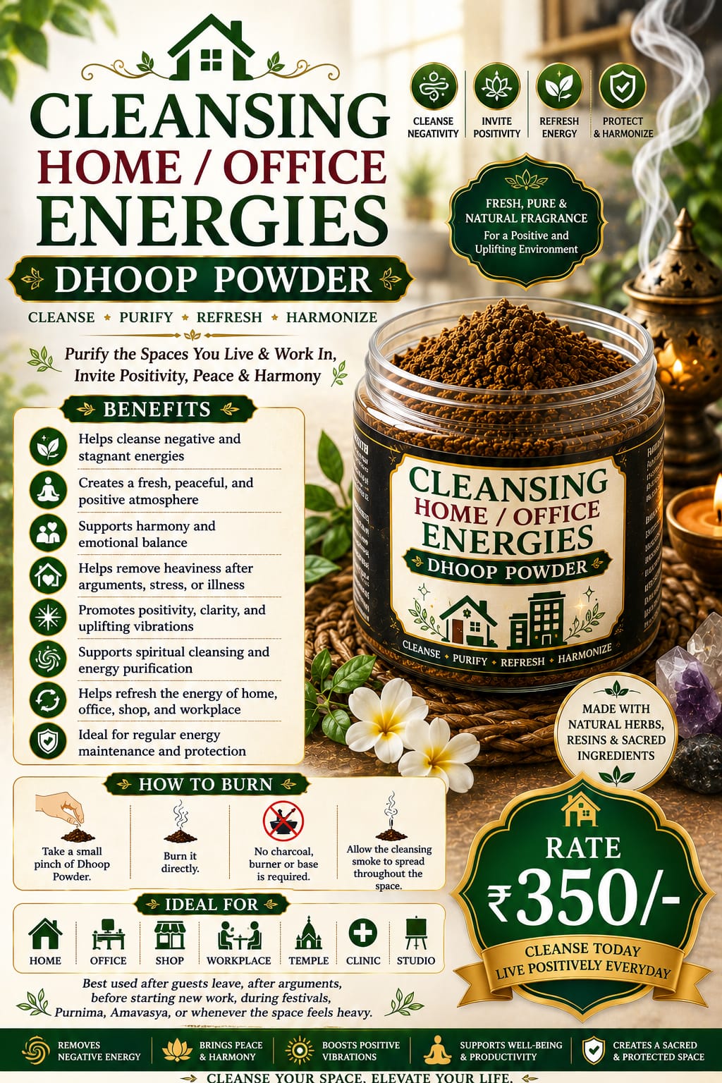 Cleansing Home / Office Energies Dhoop Powder