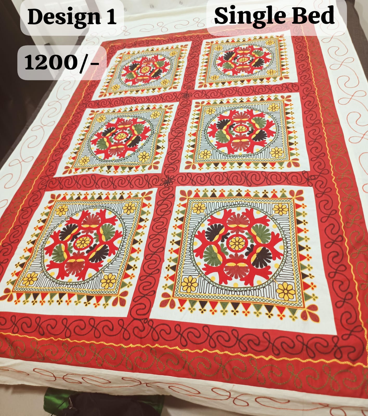 Rajwadi single bedsheet design no. 1