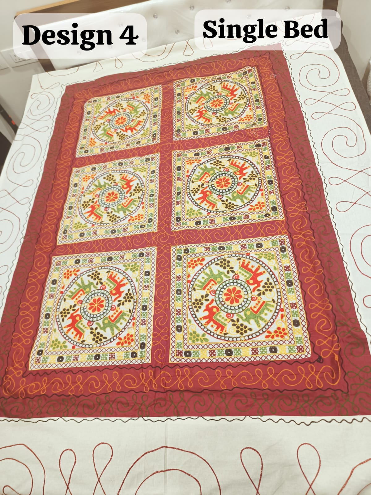 Rajwadi single bedsheet design no. 4