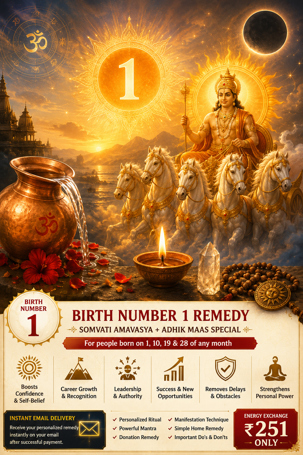 Somvati Amavasya + Adhik Maas Special Remedy for Birth Number 1