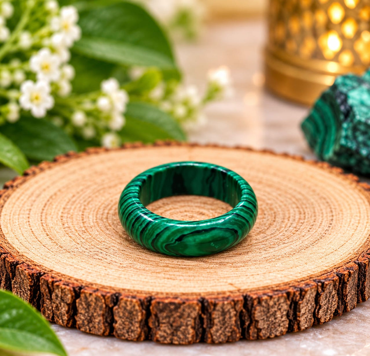 MALACHITE ROUND RING