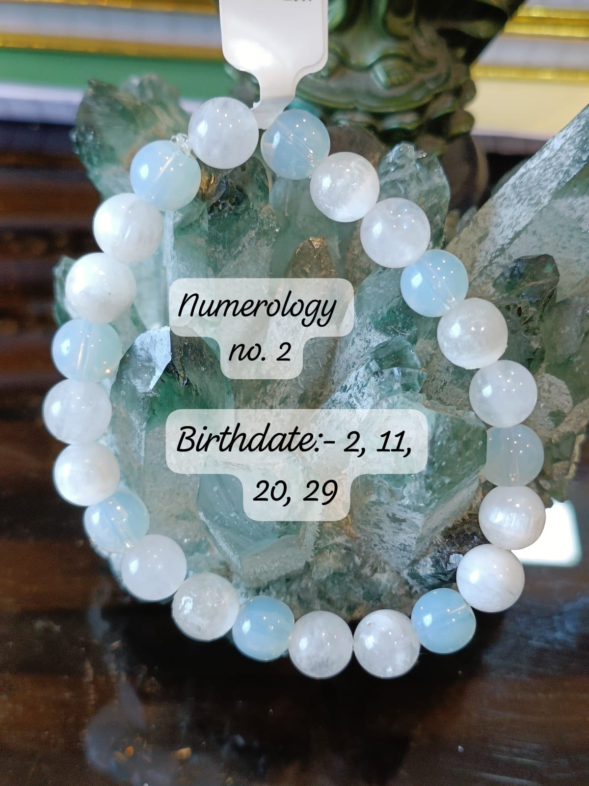 Numerology No. 2 Bracelet (Moon Energy) – Emotional Balance, Peace & Intuition Bracelet