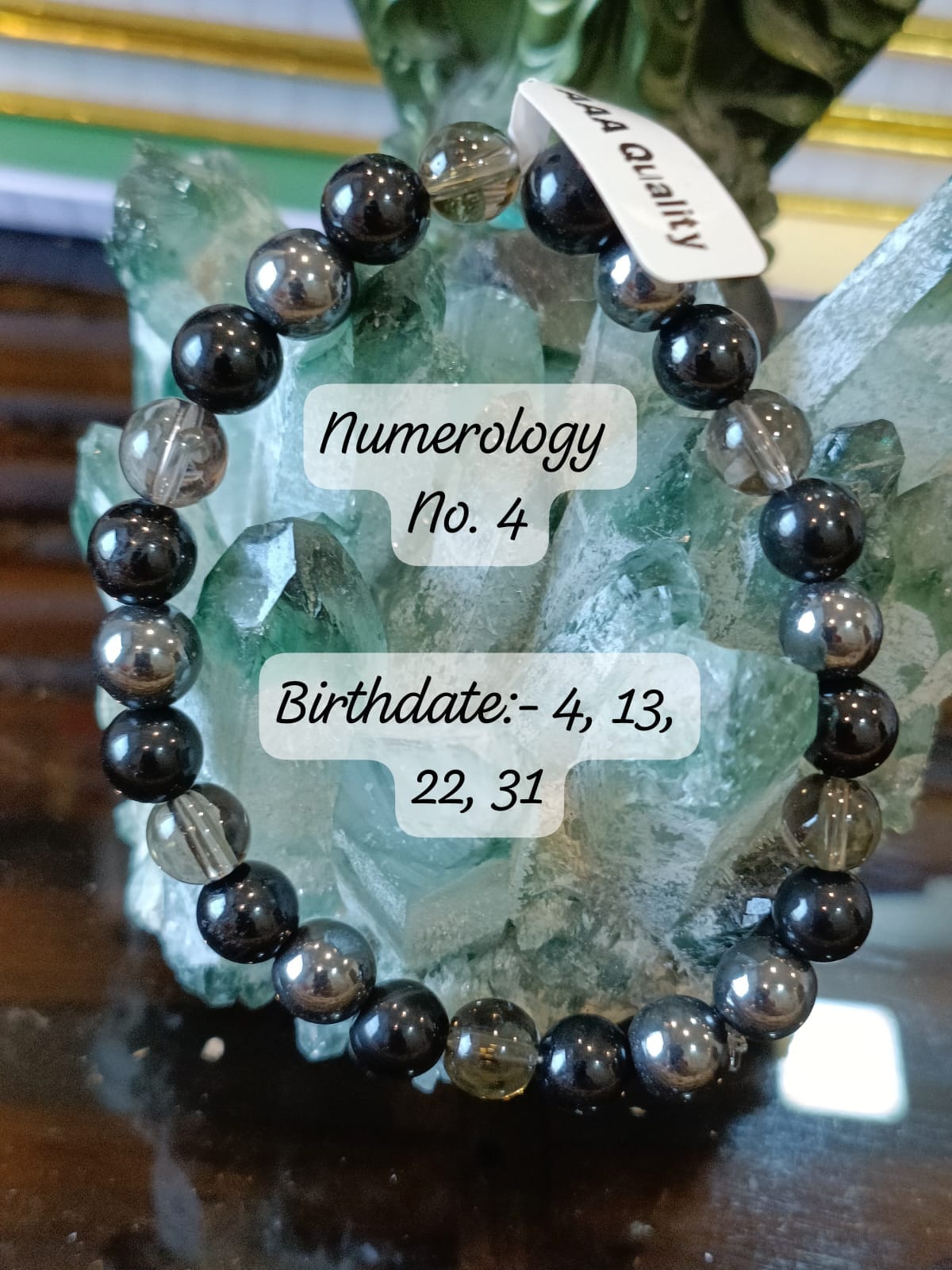 Numerology No. 4 Bracelet (Rahu Energy) – Stability, Protection & Breakthrough Bracelet