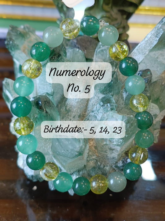 Numerology No. 5 Bracelet (Mercury Energy) – Communication, Intelligence & Growth Bracelet
