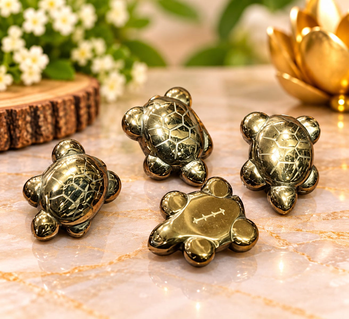 Golden Pyrite Mini Tortoise