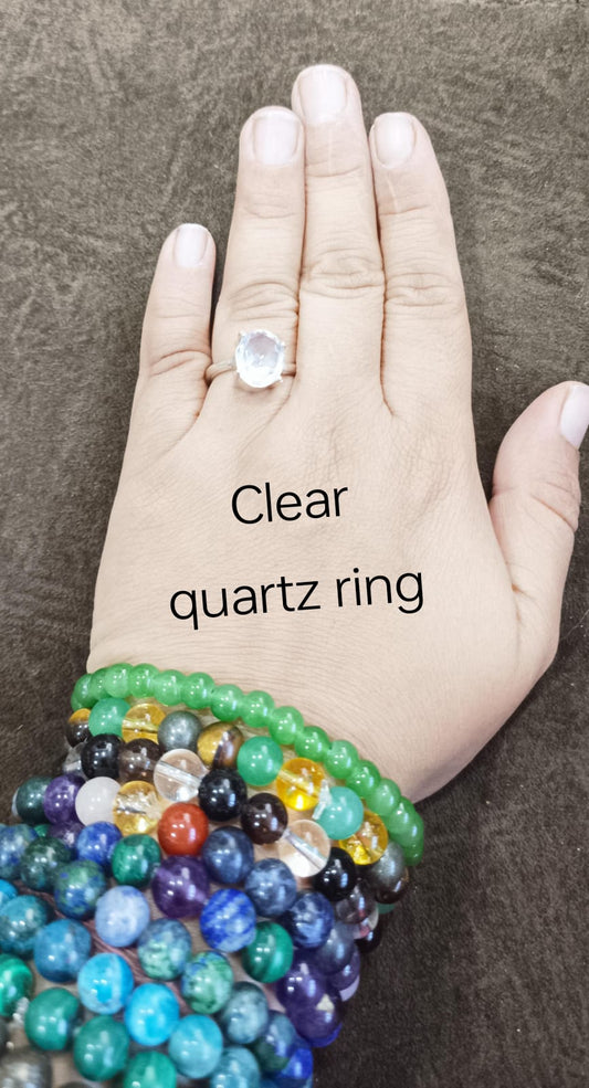 Clear quartz certified ring