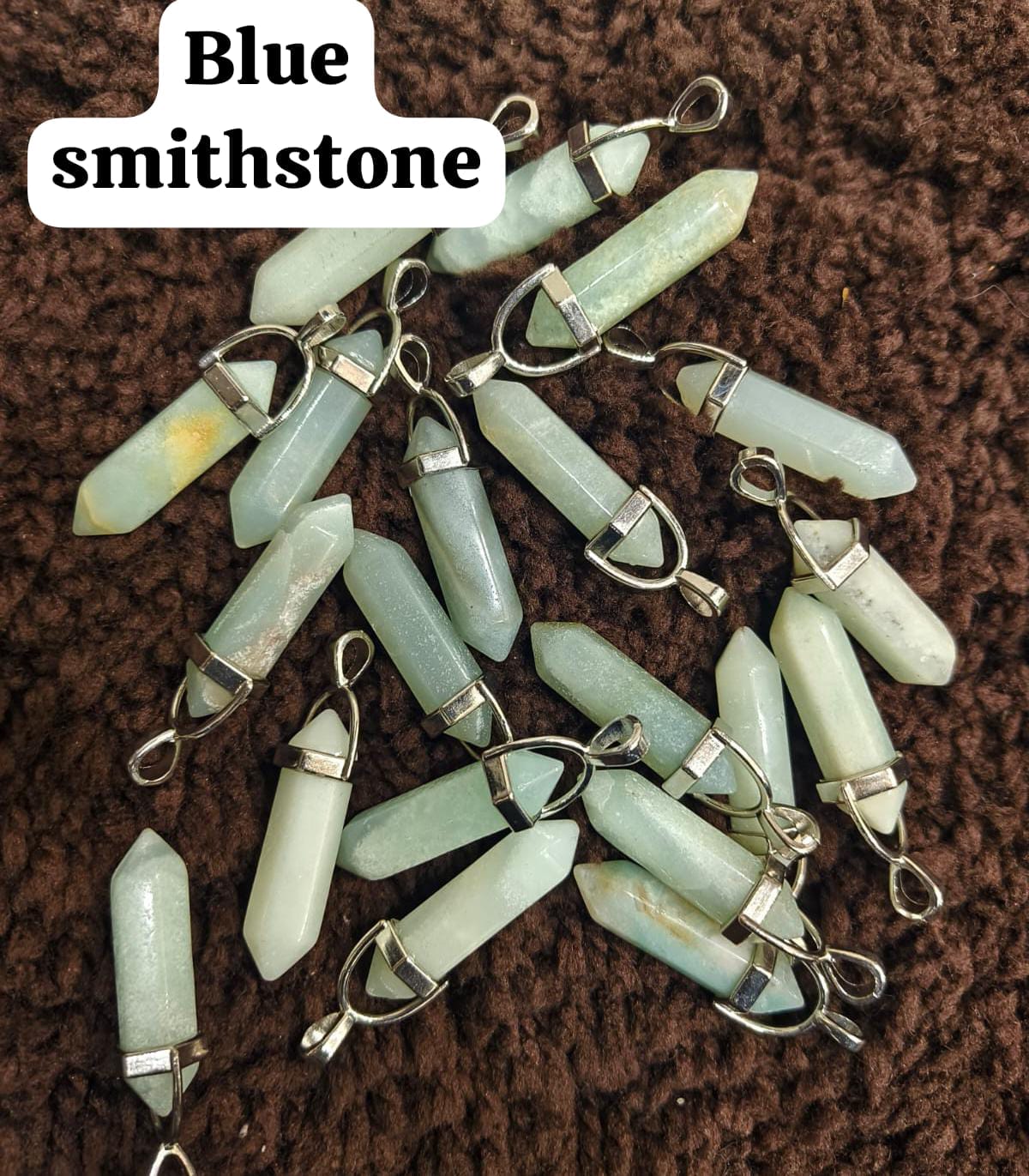 Blue Smithstone Pencil Pendant