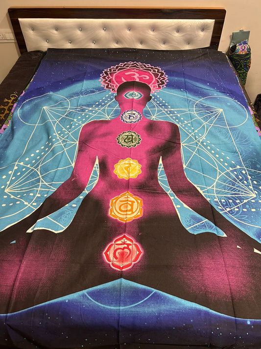 7 Chakra Single Bed Bedsheet