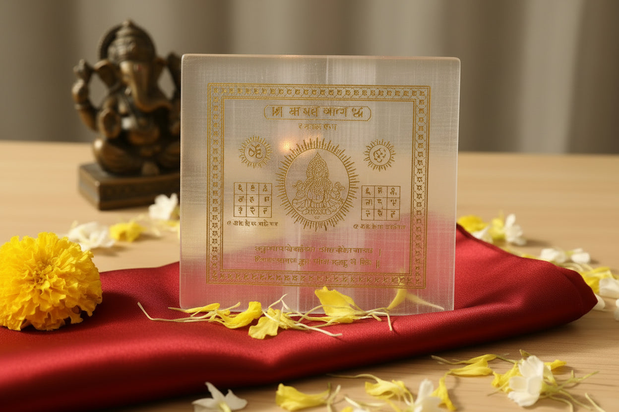 Surya Yantra on Selenite Plate