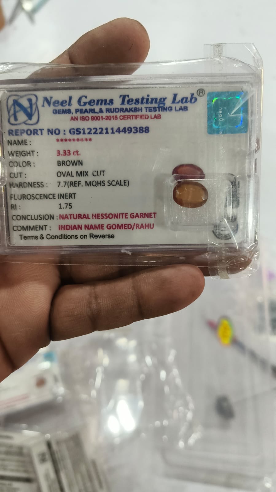 Hessonite Garnet (Gomed) – Rahu Stone  [999]