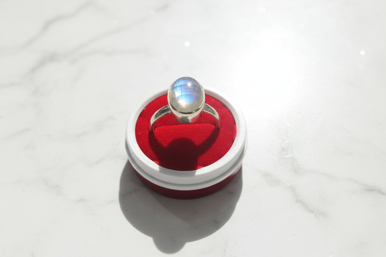 Moonstone Pure Silver Adjustable Ring [250]