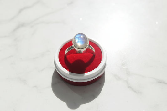 Moonstone Pure Silver Adjustable Ring [250]