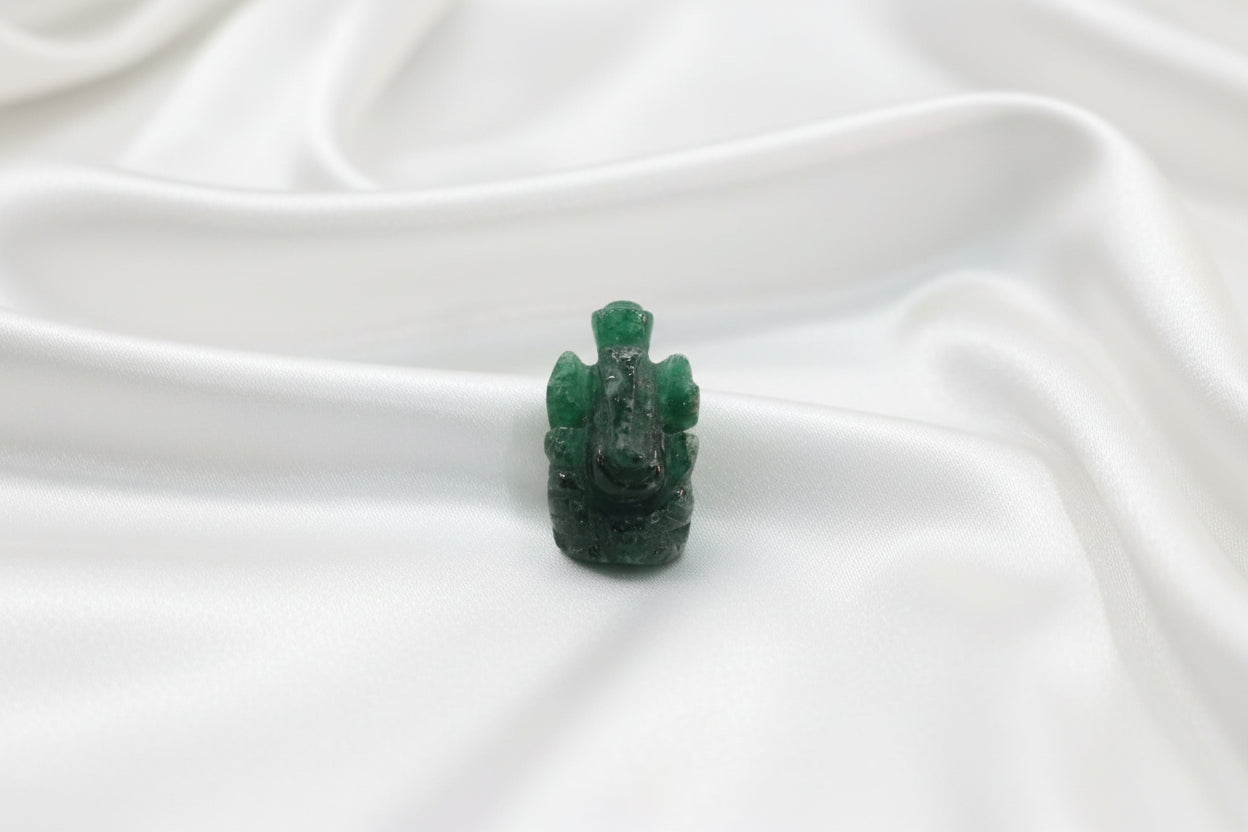 Green Jade Ganpati Bappa Mini Statue [278]