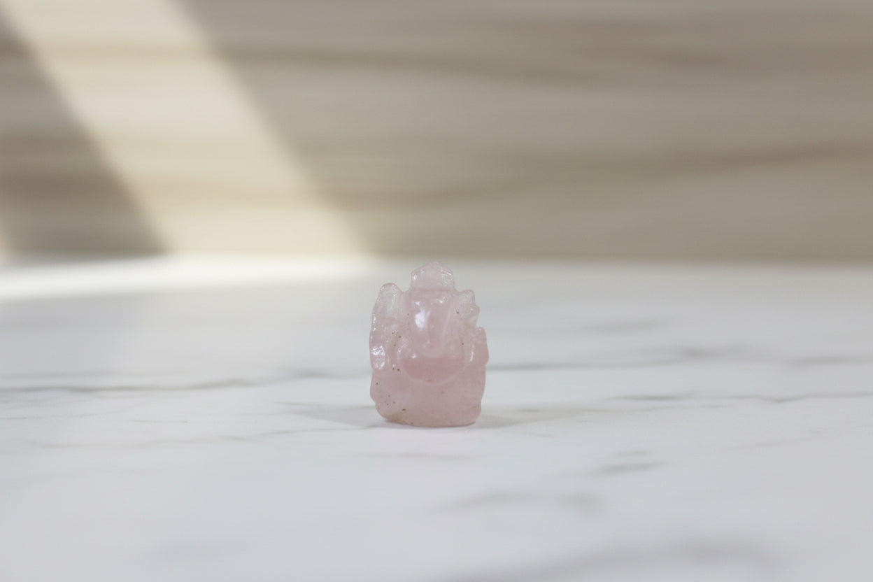 Rose Quartz Ganpati Bappa Mini Statue [278]