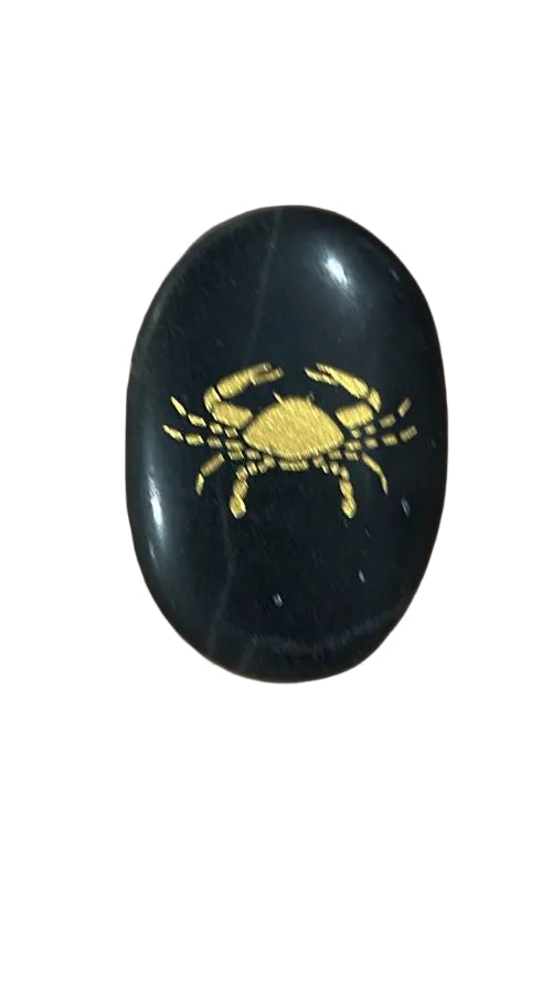 Cancer Black Tourmaline Palm Stone [501]