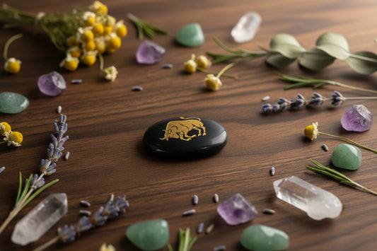 Taurus (Vrushabh) Black Tourmaline Palm Stone [499]