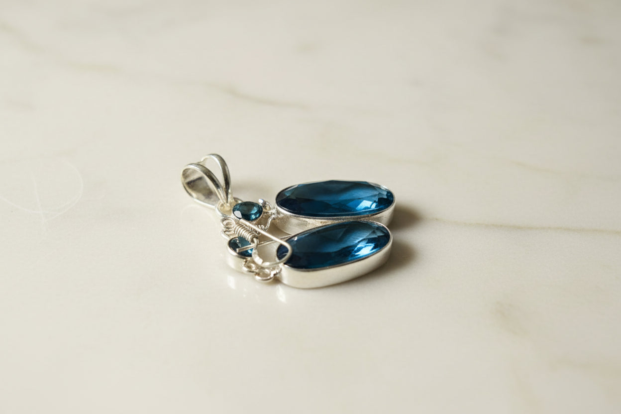 Blue Fluorite Earrings [513]
