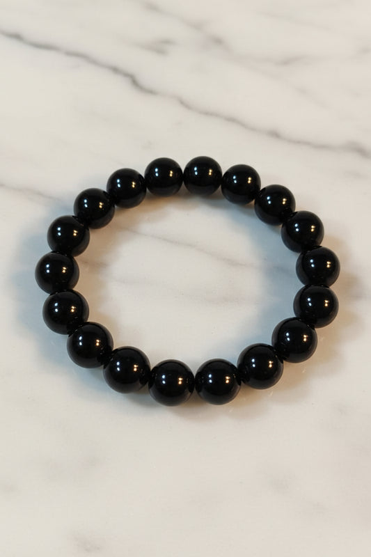 Black Tourmaline 12 MM Premium Quality Bracelet