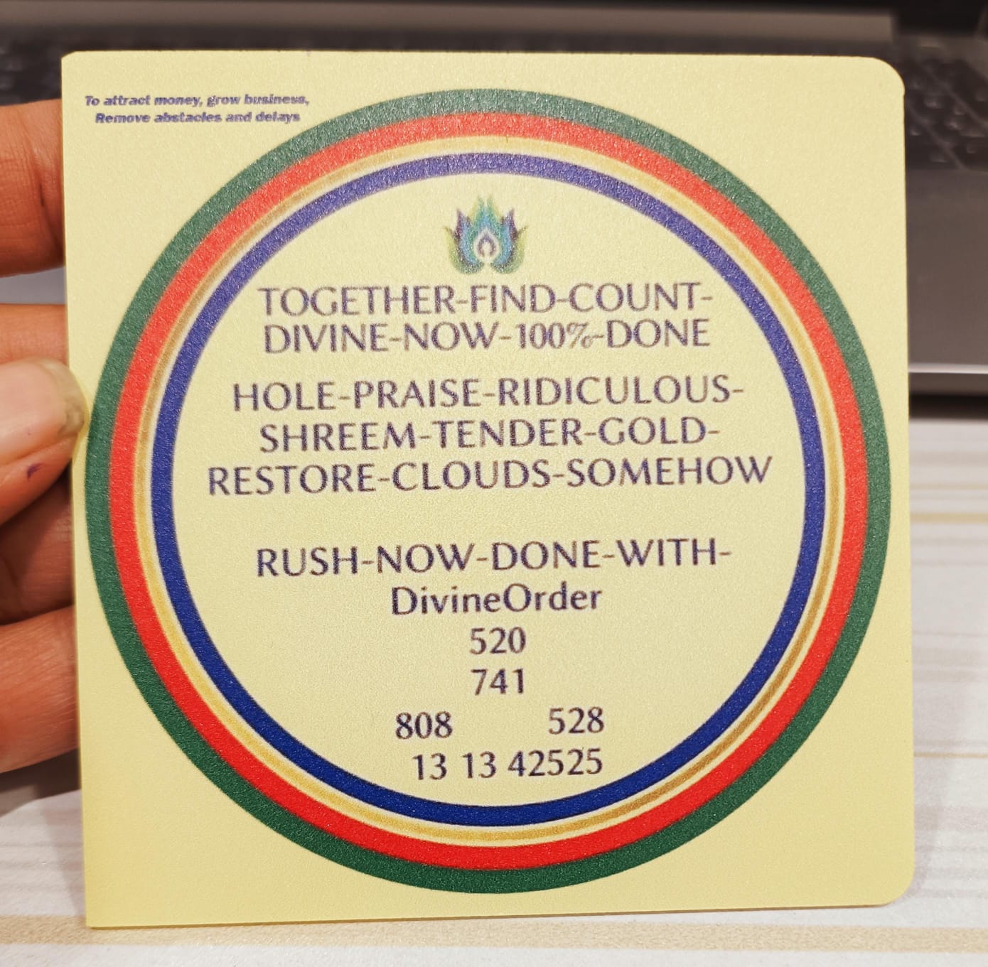 Grow business, remove obstacles and delays energy circle acrylic coaster