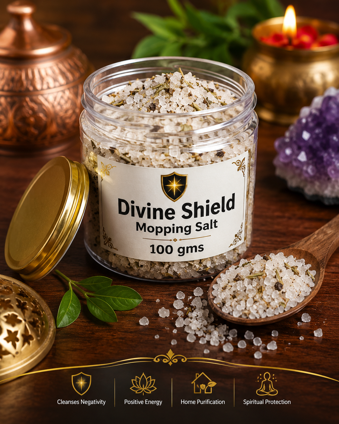 Divine Shield Mopping Salt – Energy Cleansing & Protection Floor Salt (100g)