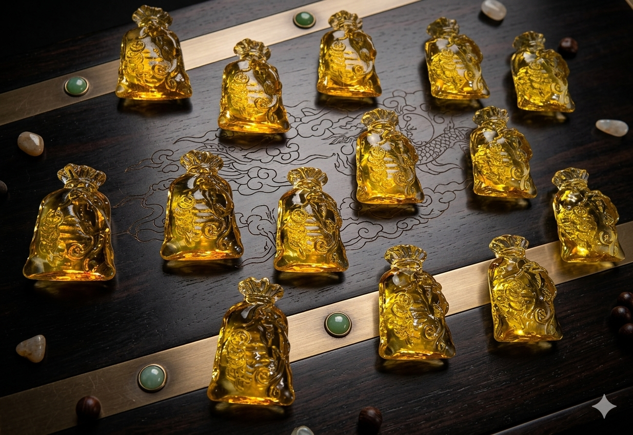 Golden Money Bag Prosperity Crystal