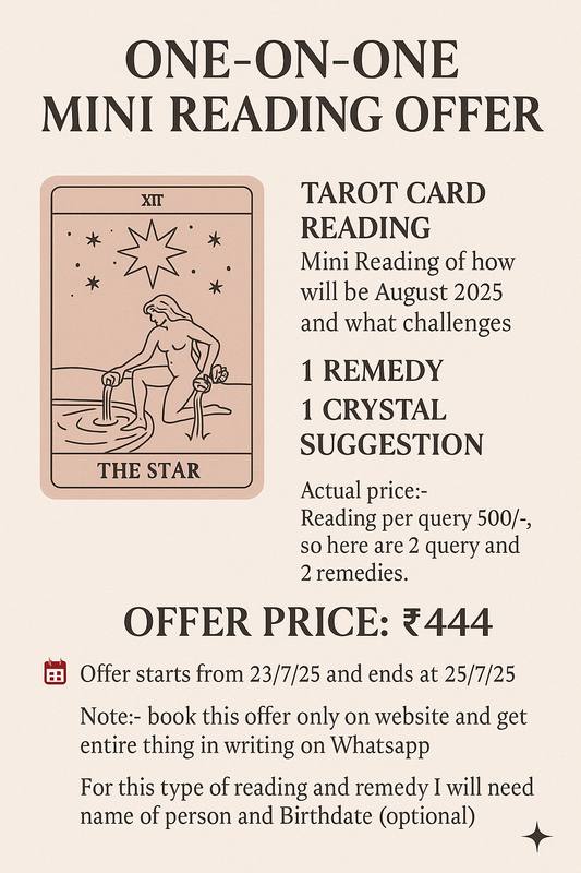 🌟 One-on-One Mini Reading Offer 🌟
✨ Special August 2025 Forecast ✨