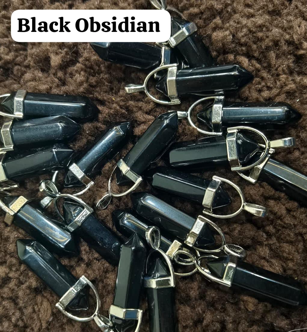 Black Obsidian Pencil Pendant