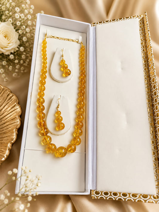 Citrine Premium Crystal Necklace Set
