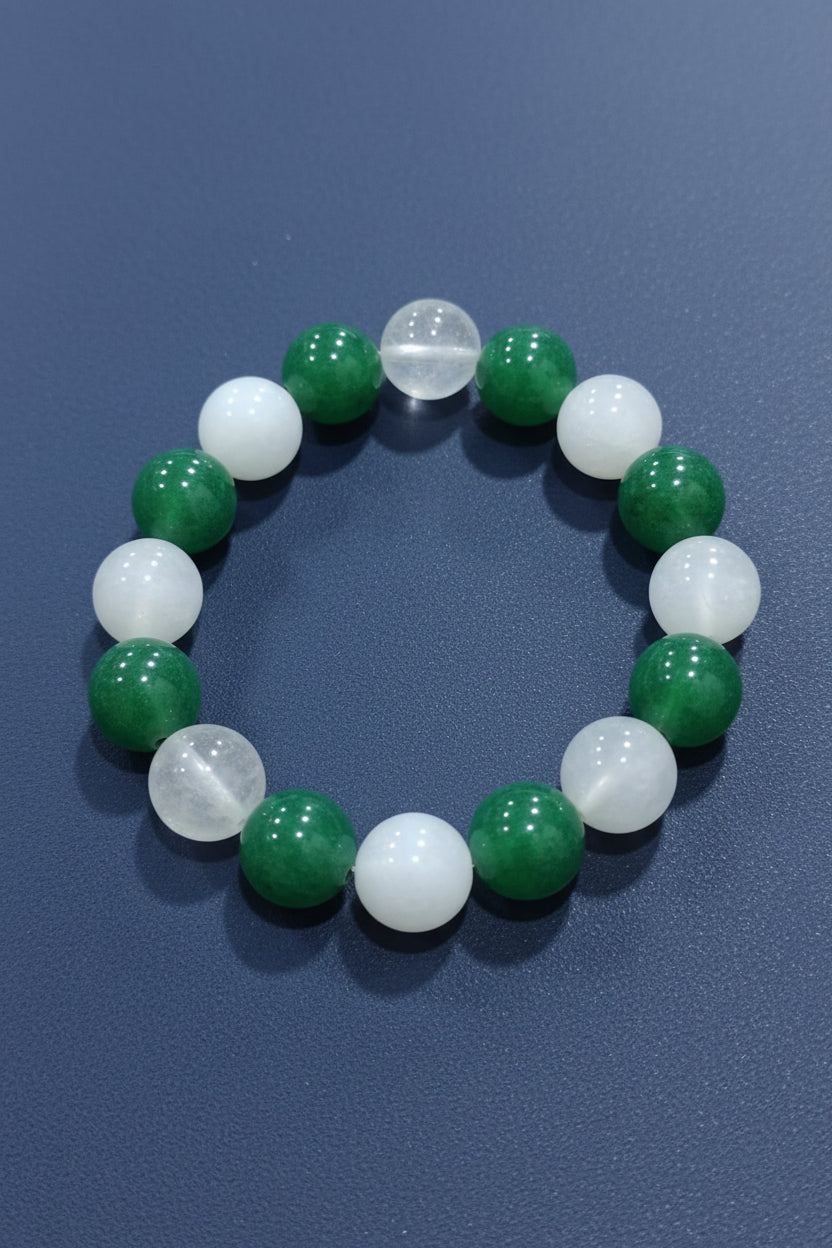 Rose Quartz & Green Aventurine Combo Bracelet – 12 MM Premium Quality