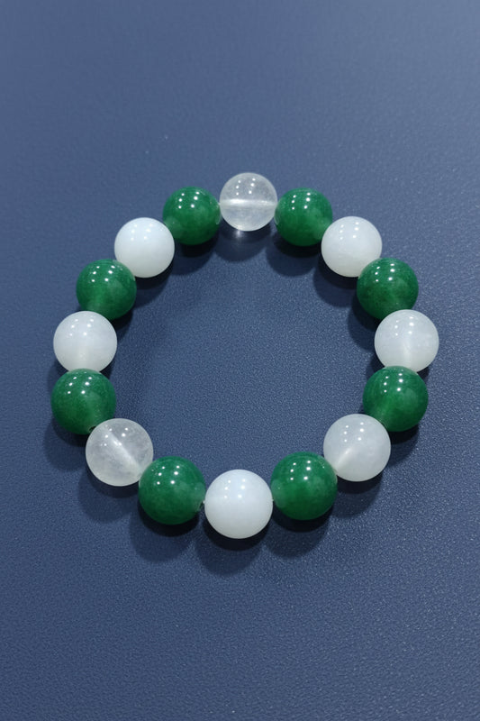 Rose Quartz & Green Aventurine Combo Bracelet – 12 MM Premium Quality