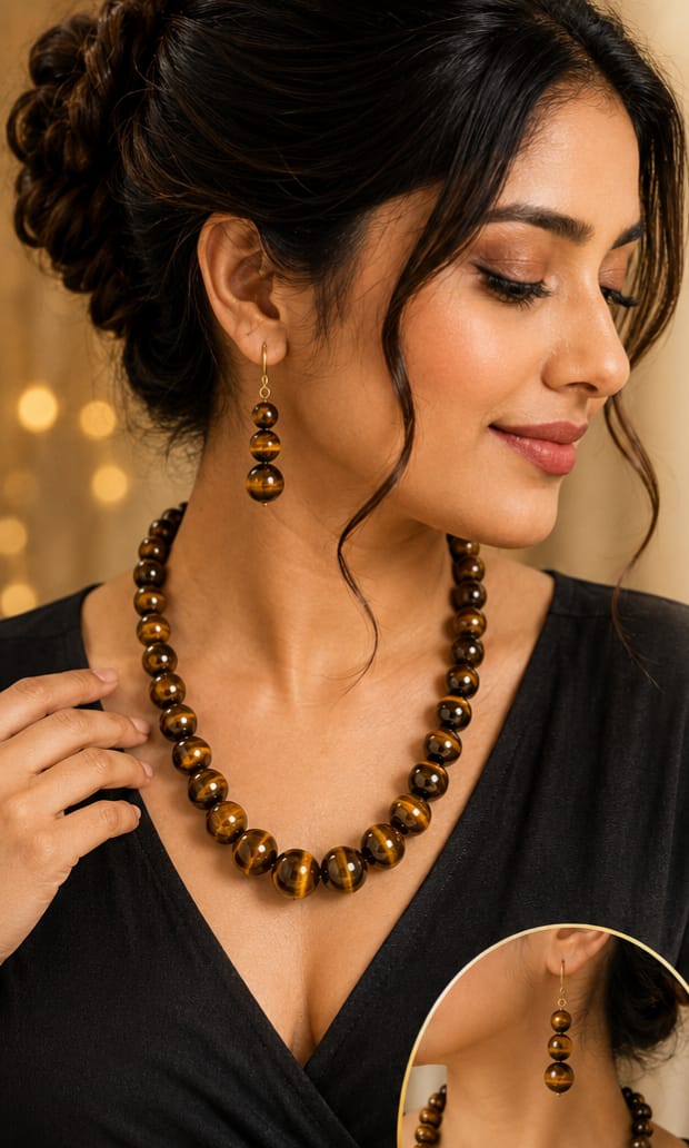Tiger's Eye Premium Necklace Set