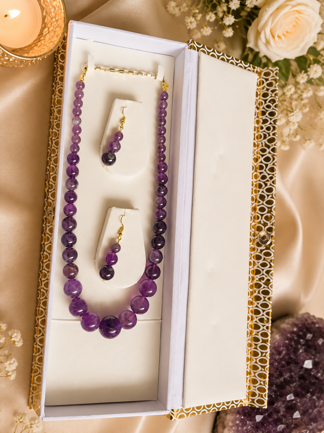 Amethyst Premium Crystal Necklace Set