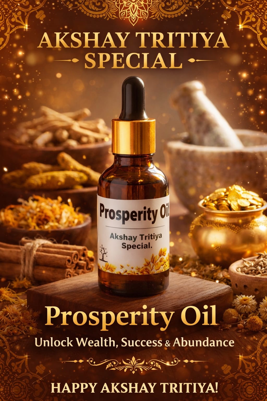 Prosperity Oil – Activate Your Wealth Energy ✨ Akshay Tritiya special
