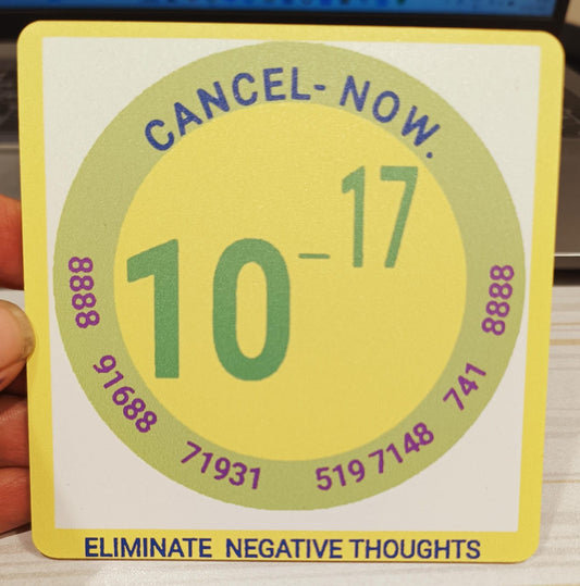 Eliminate negative energy, negative thoughts, unwanted people energy circle acrylic coaster