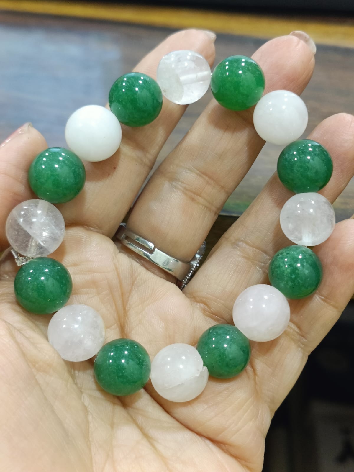 Rose Quartz & Green Aventurine Combo Bracelet – 12 MM Premium Quality